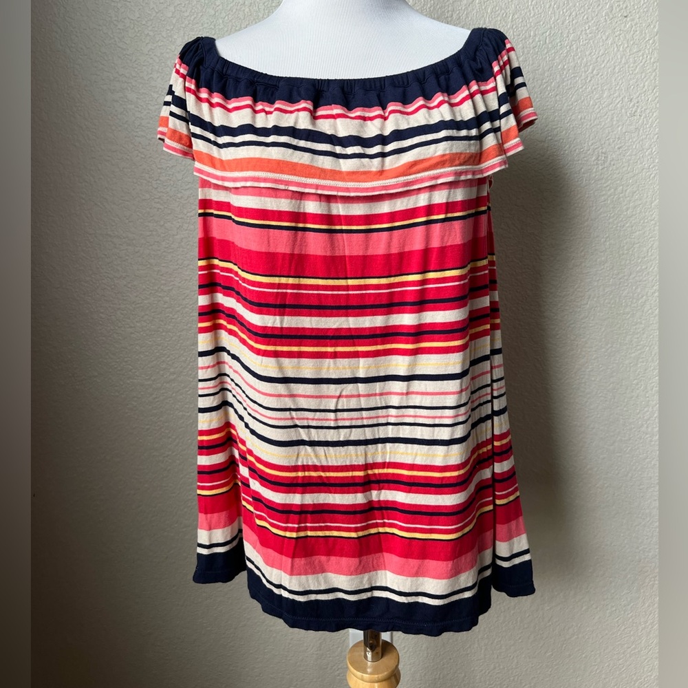 Max Studio Striped Off Shoulder Top, L